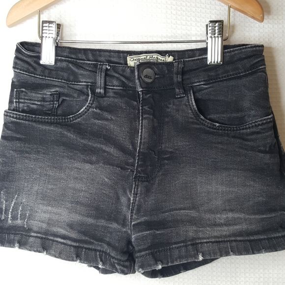 Original Marines Girls 8 Distressed Black Denim Jean Shorts - Picture 1 of 3